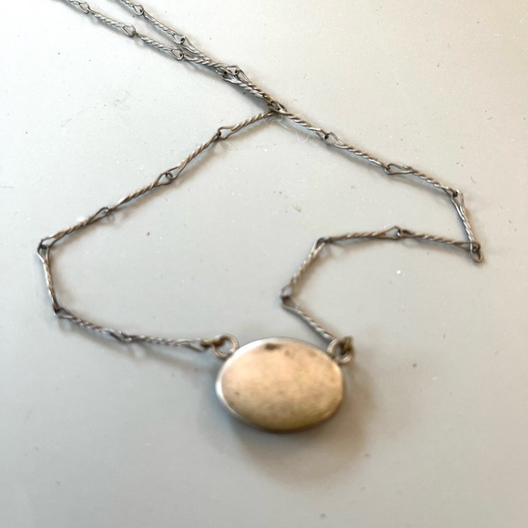 Pressed Flower Necklace, 17 Inch, Delicate Silver Chain, Vintage 1950's - Picture 8 of 8